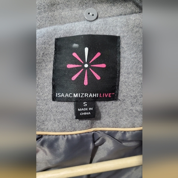 Isaac Mizrahi Live Gray & Brown Double Breasted Womens Peacoat Size Small - Picture 7 of 8